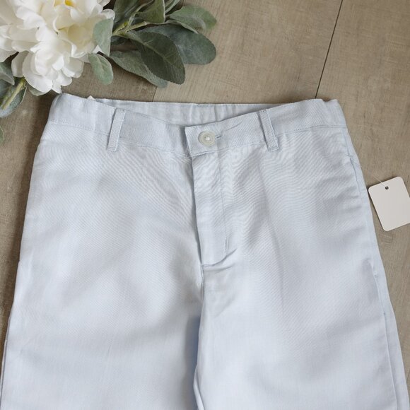 Blue Linen Pants Chino Fit Cotton Linen Adjustable Waist Size 5 NWT - Picture 3 of 7